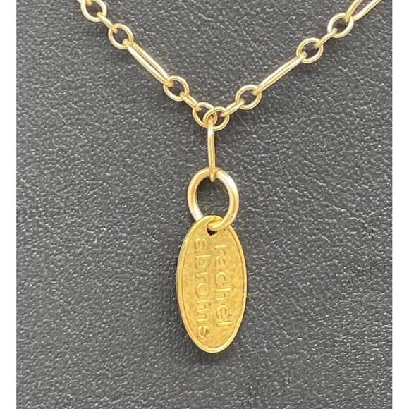 Rachel Abroms Orange Faceted Stone Y Drop Lariat Chain Necklace Gold Tone 19 In - Picture 5 of 5